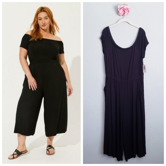 Torrid Super Soft Black Culotte Jumpsuit - Picture 1 of 10